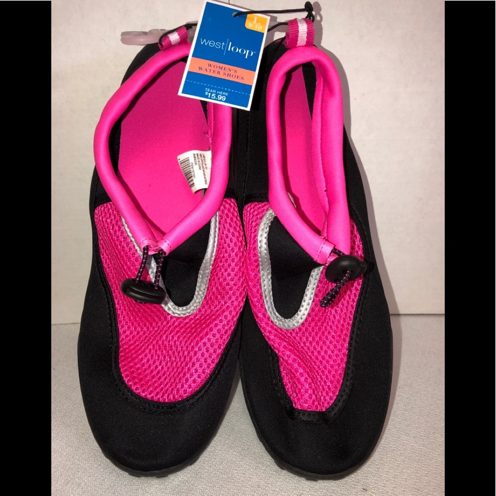 West Loop Women's Water Shoes Black/Pink Size L(9-10) or S 5/6 New With Tags.